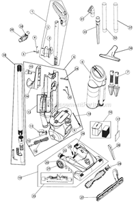 Page A Diagram and Parts List for M110003  Dirt Devil Upright Vacuum